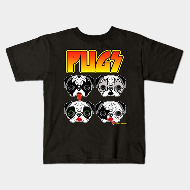 Pug Licks Kids T-Shirt by darklordpug